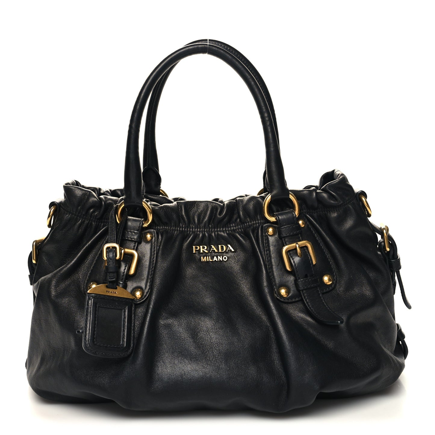 Vitello Soft Calfskin Shopping Satchel Black