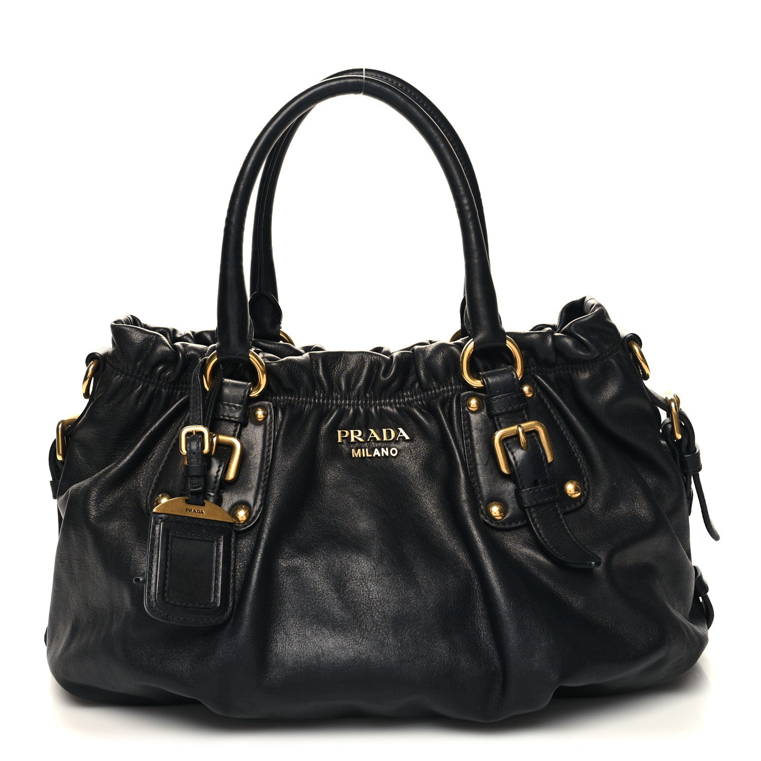 Prada Vitello Soft Calfskin Shopping Satchel Black 1 of 9