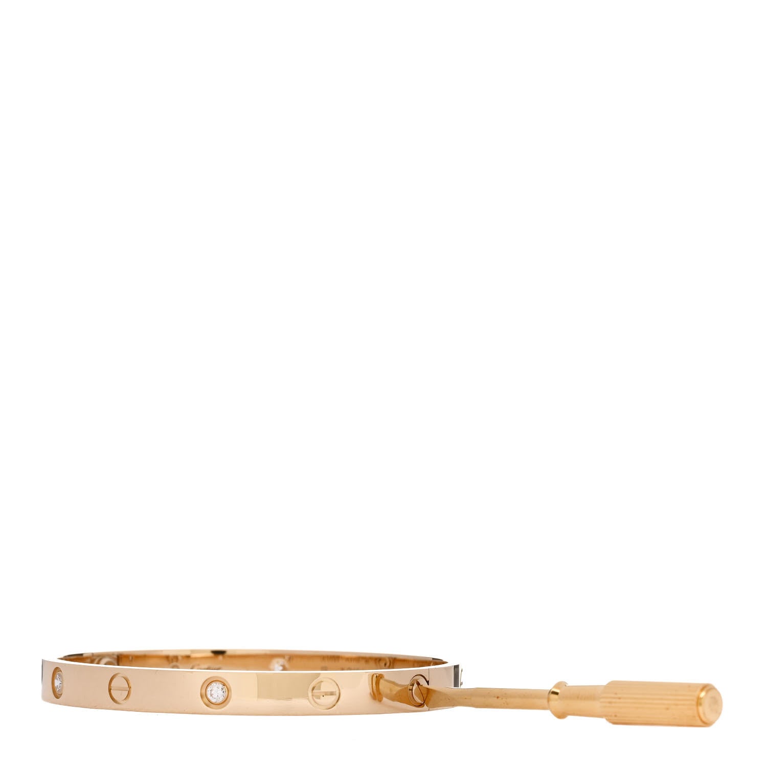 Cartier 18K Yellow Gold 4 Diamond LOVE Bracelet 18 3 of 5