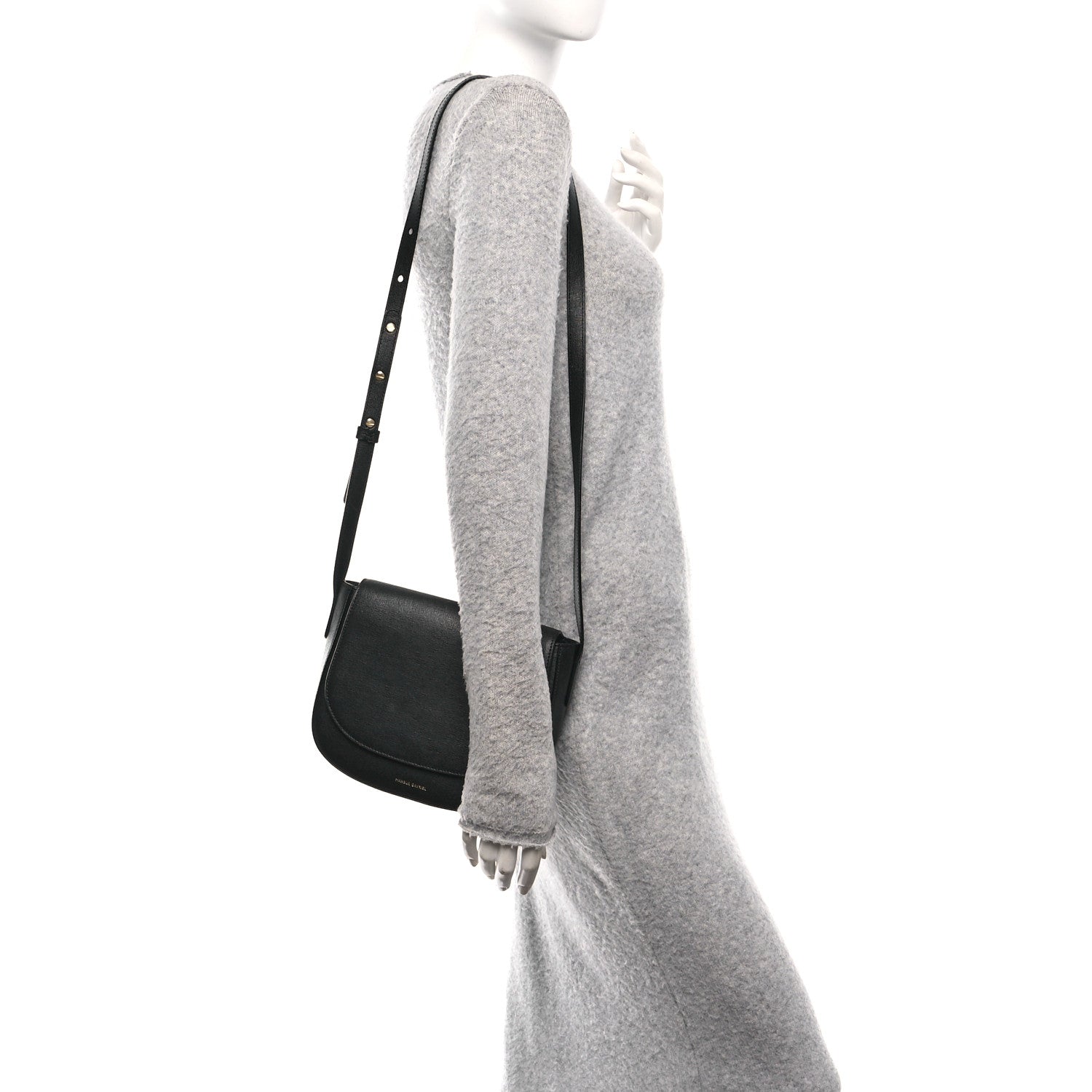 Mansur Gavriel Calfskin Flap Crossbody Bag Black 2 of 9