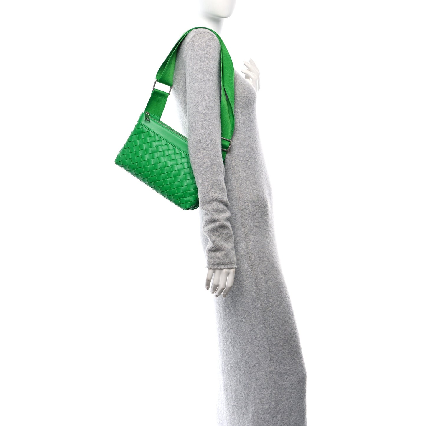 Nappa Intrecciato Duo Shoulder Bag Parakeet