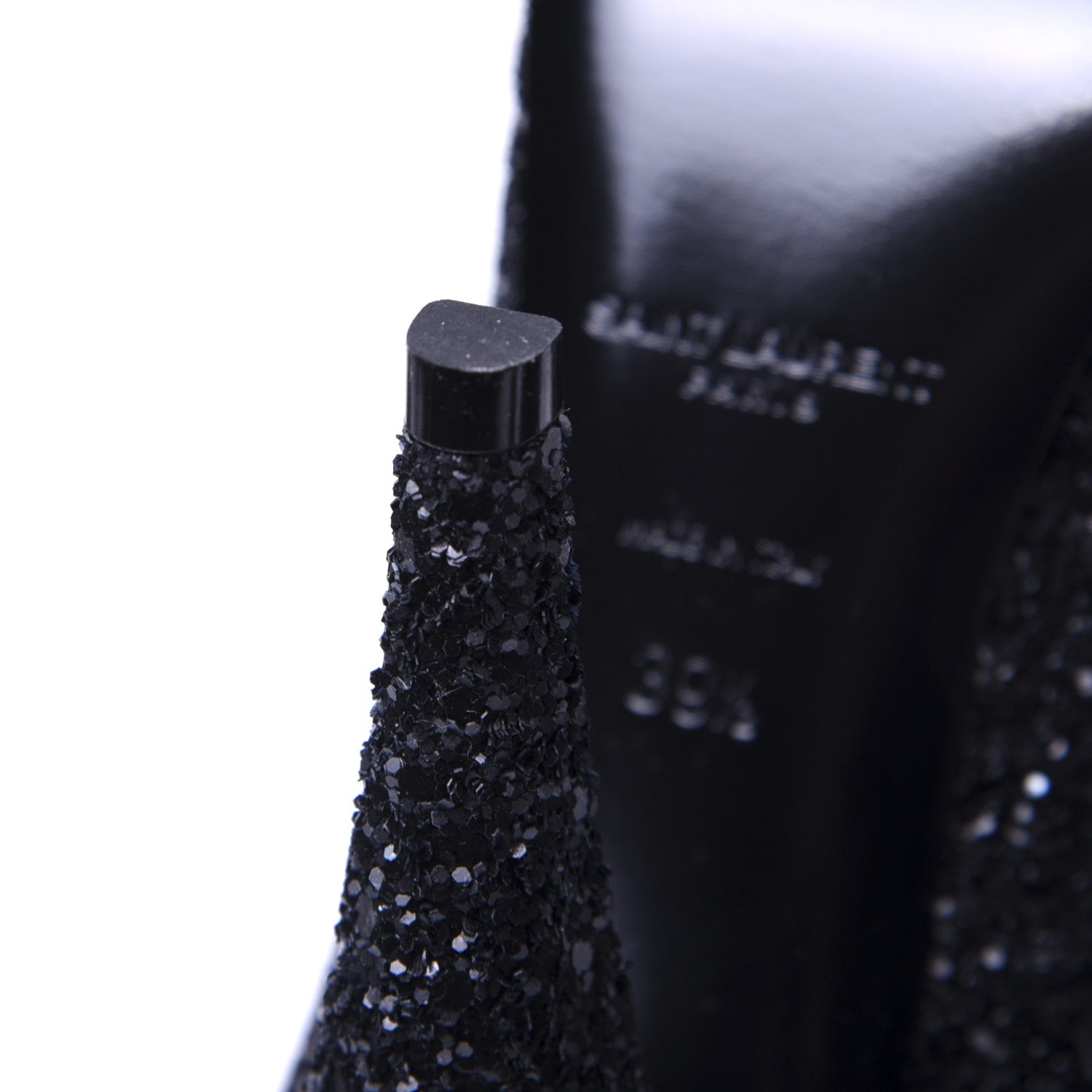Saint Laurent Glitter Era Pumps 39.5 Black Silver 14 of 17