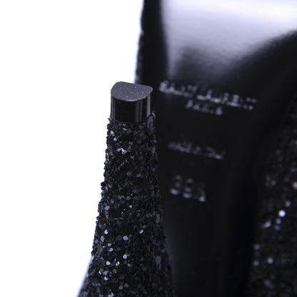 Saint Laurent Glitter Era Pumps 39.5 Black Silver 14 of 17