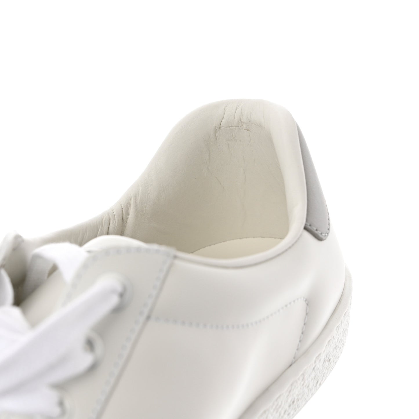 Calfskin Interlocking G Perforated Mens Ace Sneakers 5.5 White Grey Sky