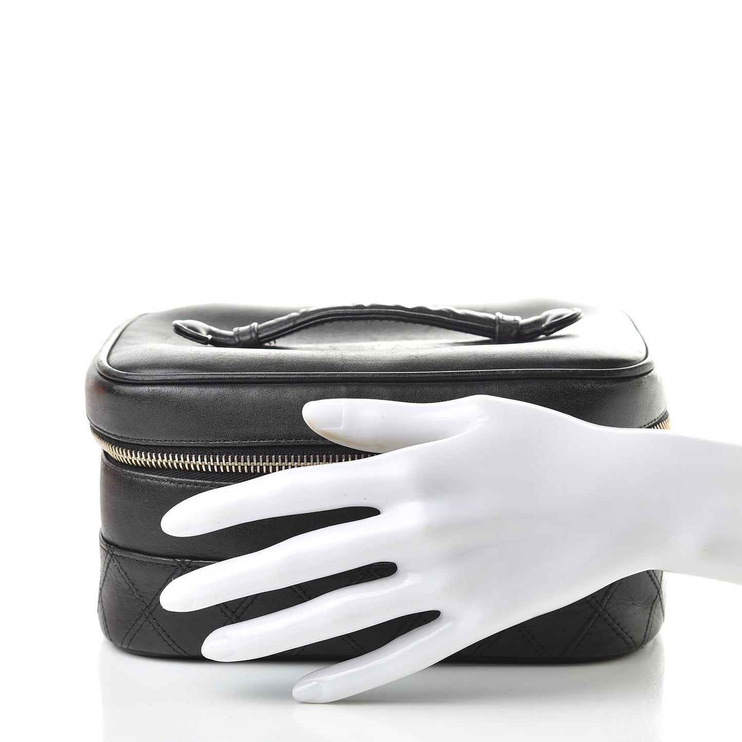 Lambskin Vanity Cosmetic Bag Black