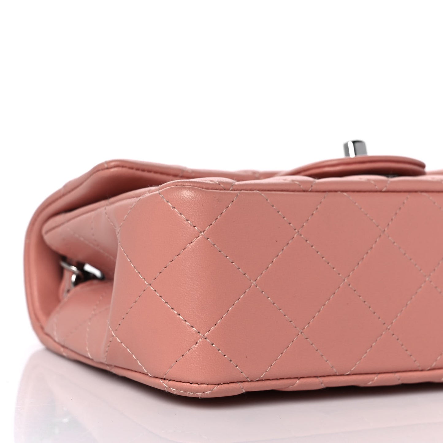 Lambskin Quilted Mini Rectangular Flap Dark Pink