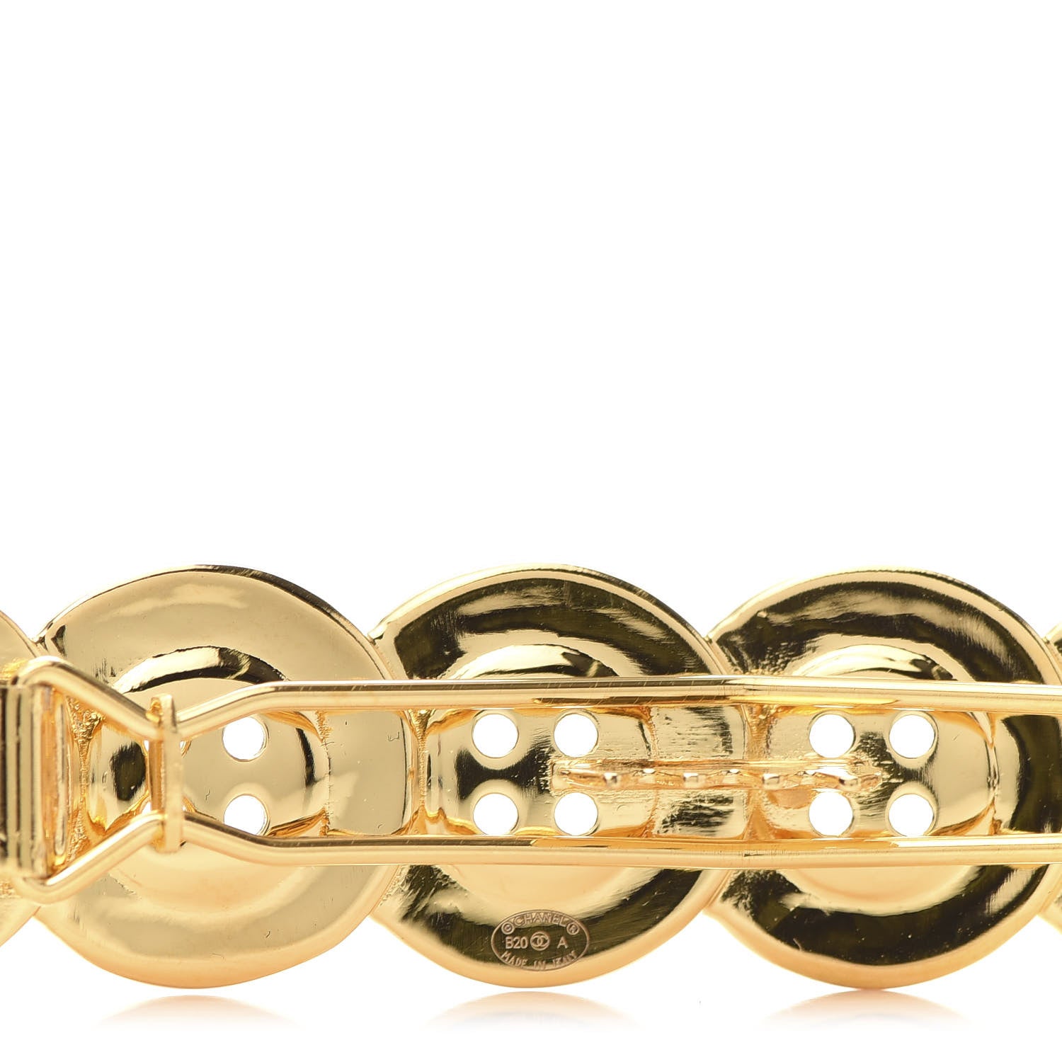 Chanel Button Paris CC Hair Clip Barrette Gold 4 of 5