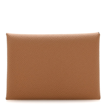 Hermes Epsom Calvi Duo Card Case Gold 1 of 8