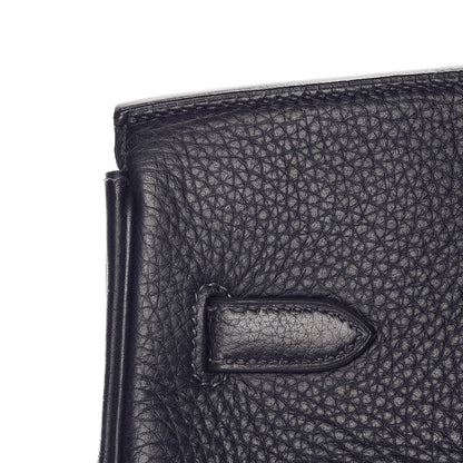 Hermes Taurillon Clemence Birkin 35 Bleu Indigo 28 of 36