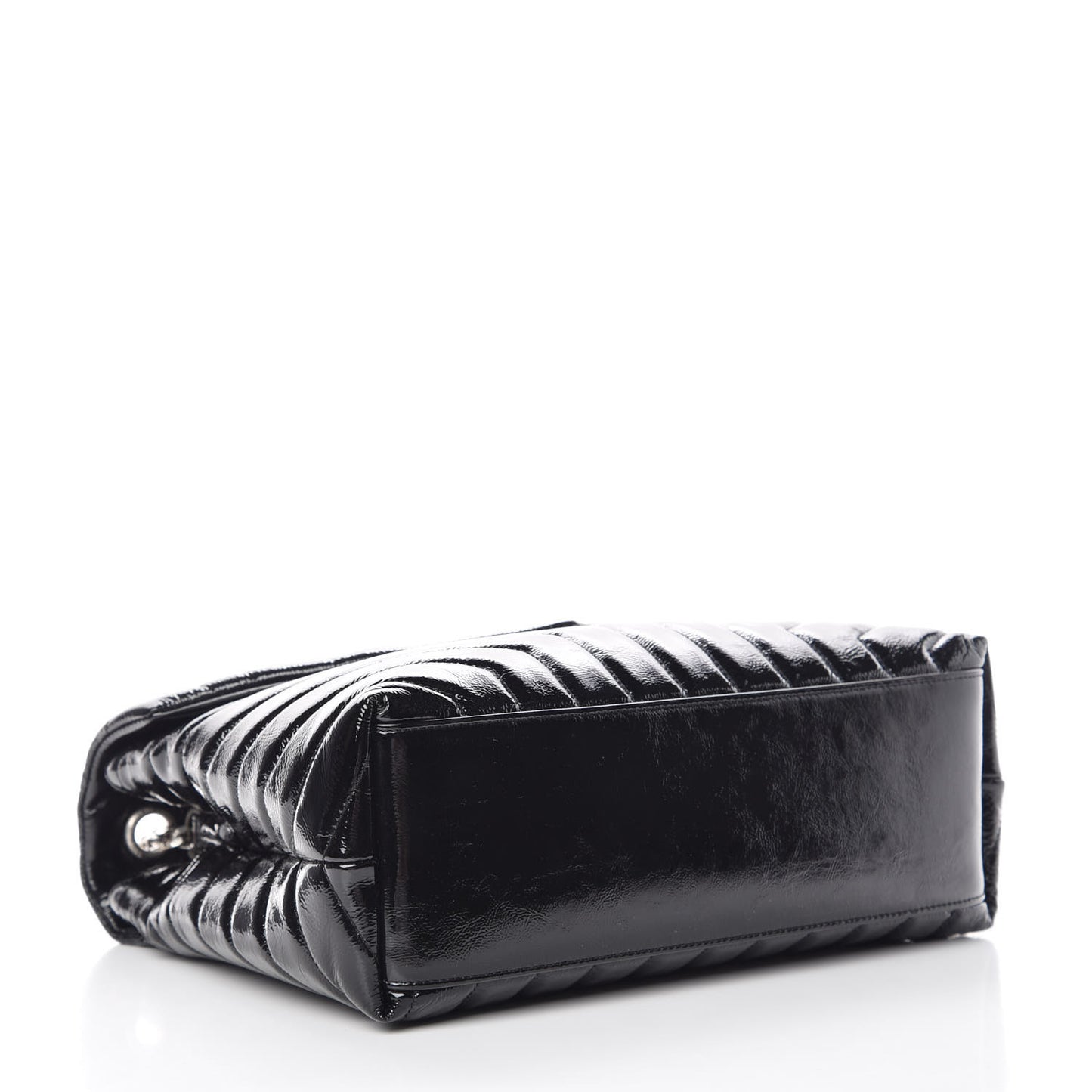 Patent Y Quilted Monogram Medium Loulou Chain Satchel Black