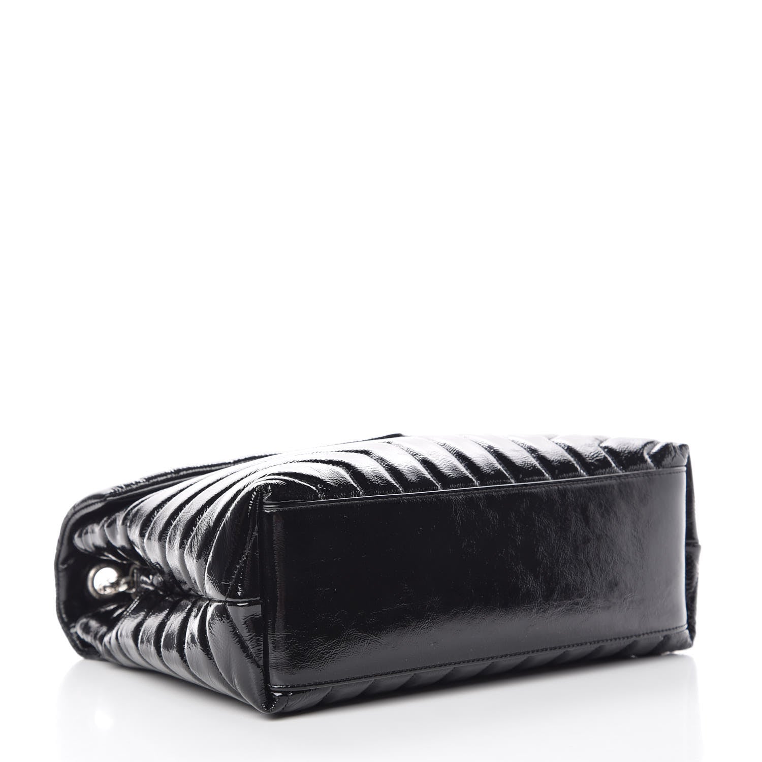 Saint Laurent Patent Y Quilted Monogram Medium Loulou Chain Satchel Black 4 of 11