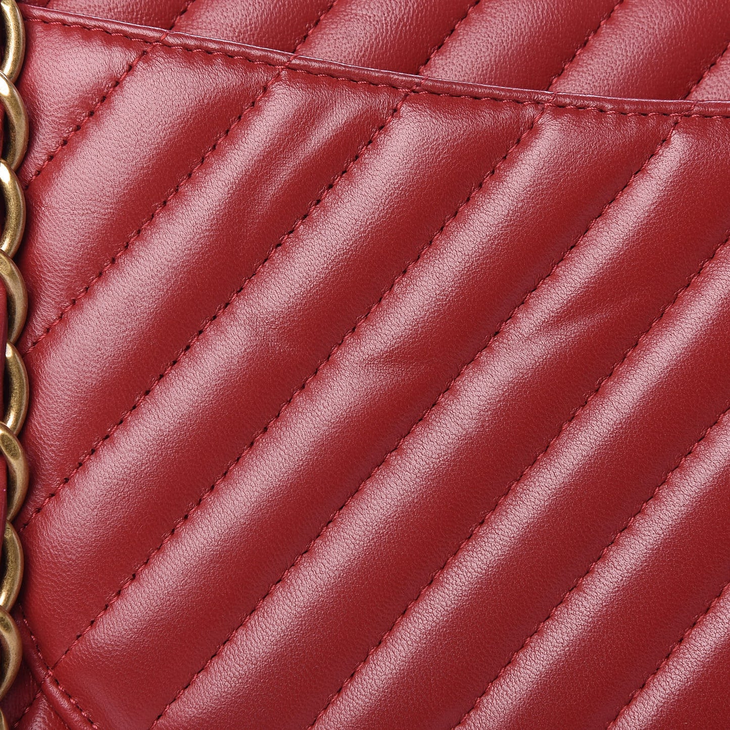 Lambskin Chevron Quilted Jumbo Double Flap Dark Red