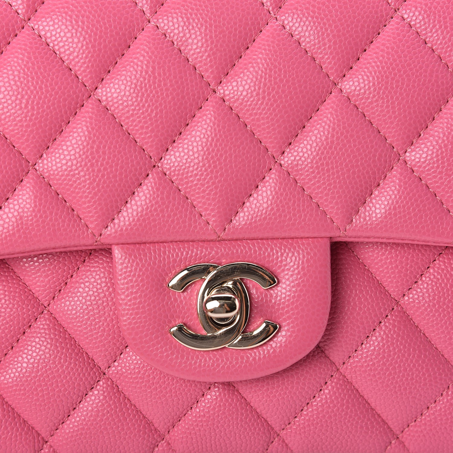 Chanel Caviar Quilted Medium Double Flap Pink 10 of 11