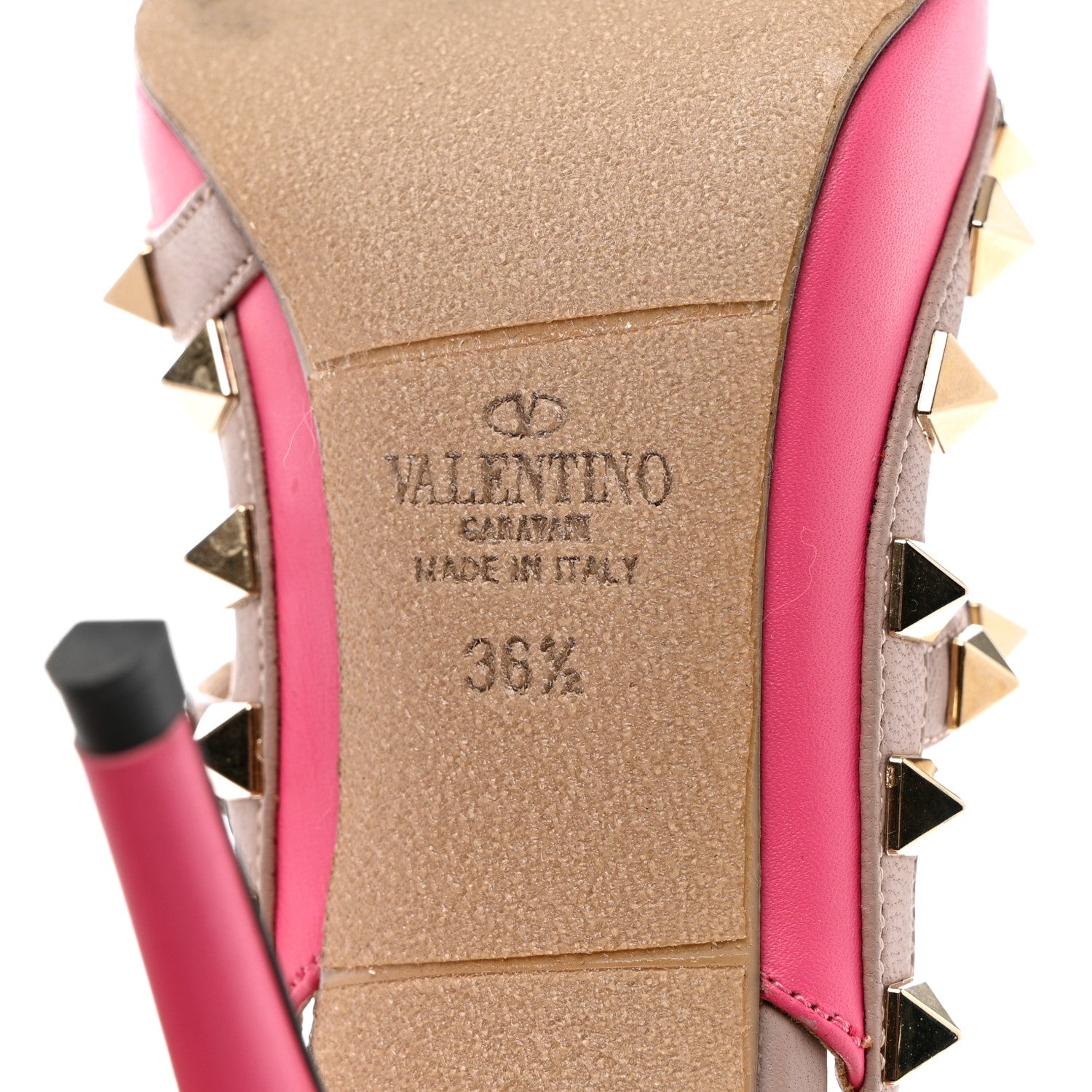 Valentino Garavani VALENTINO GARAVANI Calfskin Nappa Rockstud Ankle Strap 36.5 Deep Fuxia Poudre 8 of 8