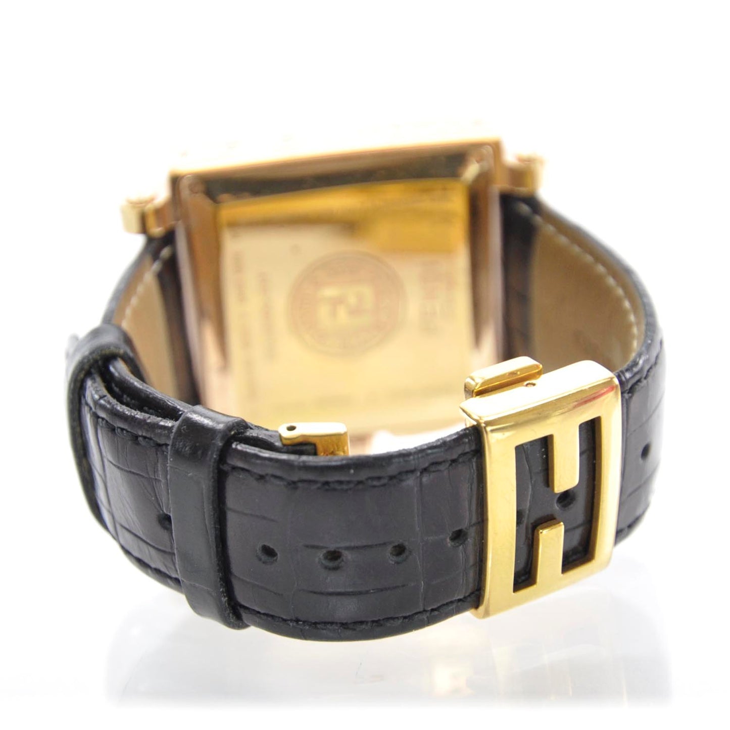 Stainless Steel Ceramic Calfskin Diamond 39mm Quadro Quartz Watch Black