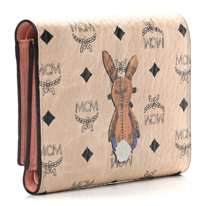 MCM Visetos Rabbit Tri-Fold Wallet Beige 3 of 9