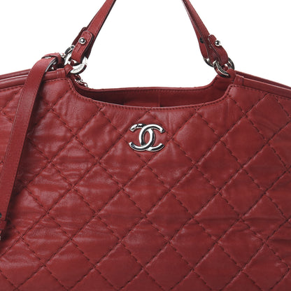 Chanel Iridescent Calfskin Quilted Small Sea Hit Tote Red 8 of 8