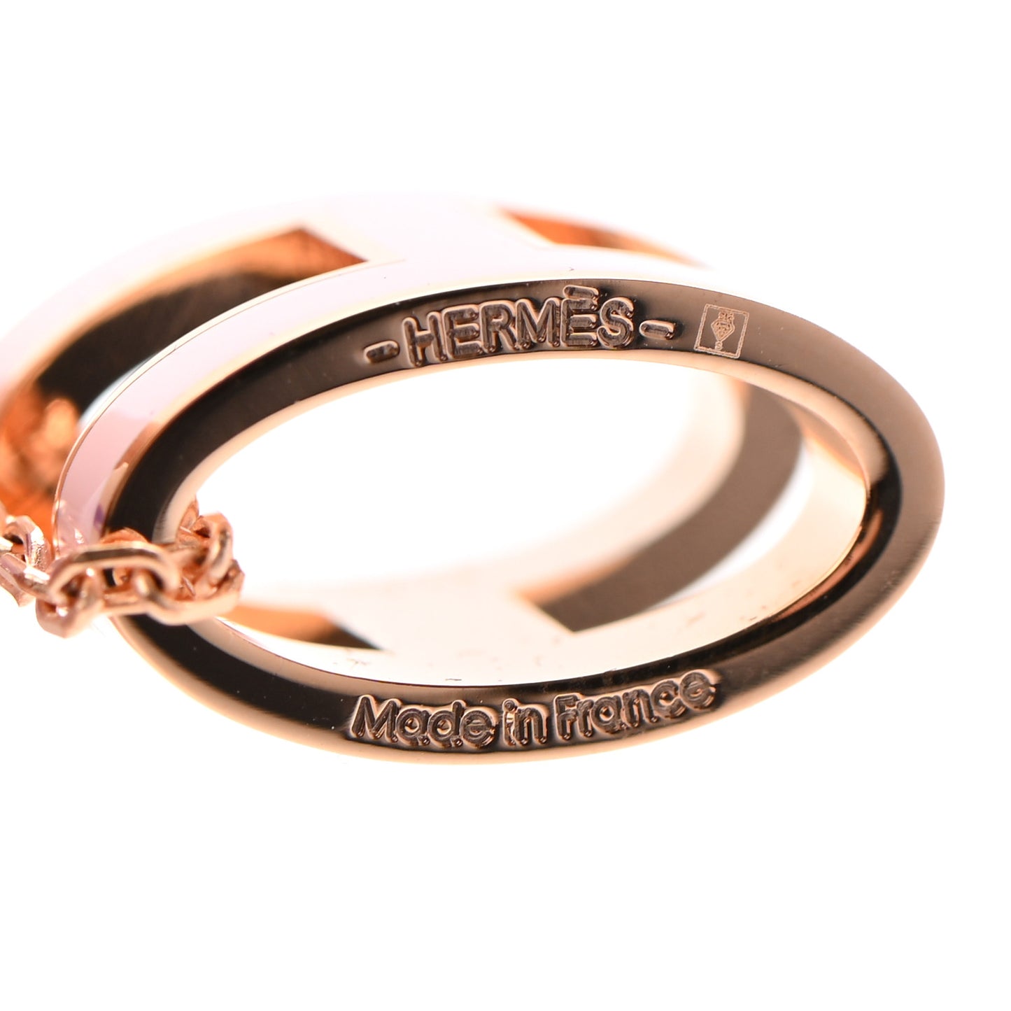 Lacquered Rose Gold Pop H Pendant Necklace Rose Dragee