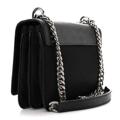Prada Saffiano Tessuto Nylon Chain Shoulder Bag Black 3 of 10