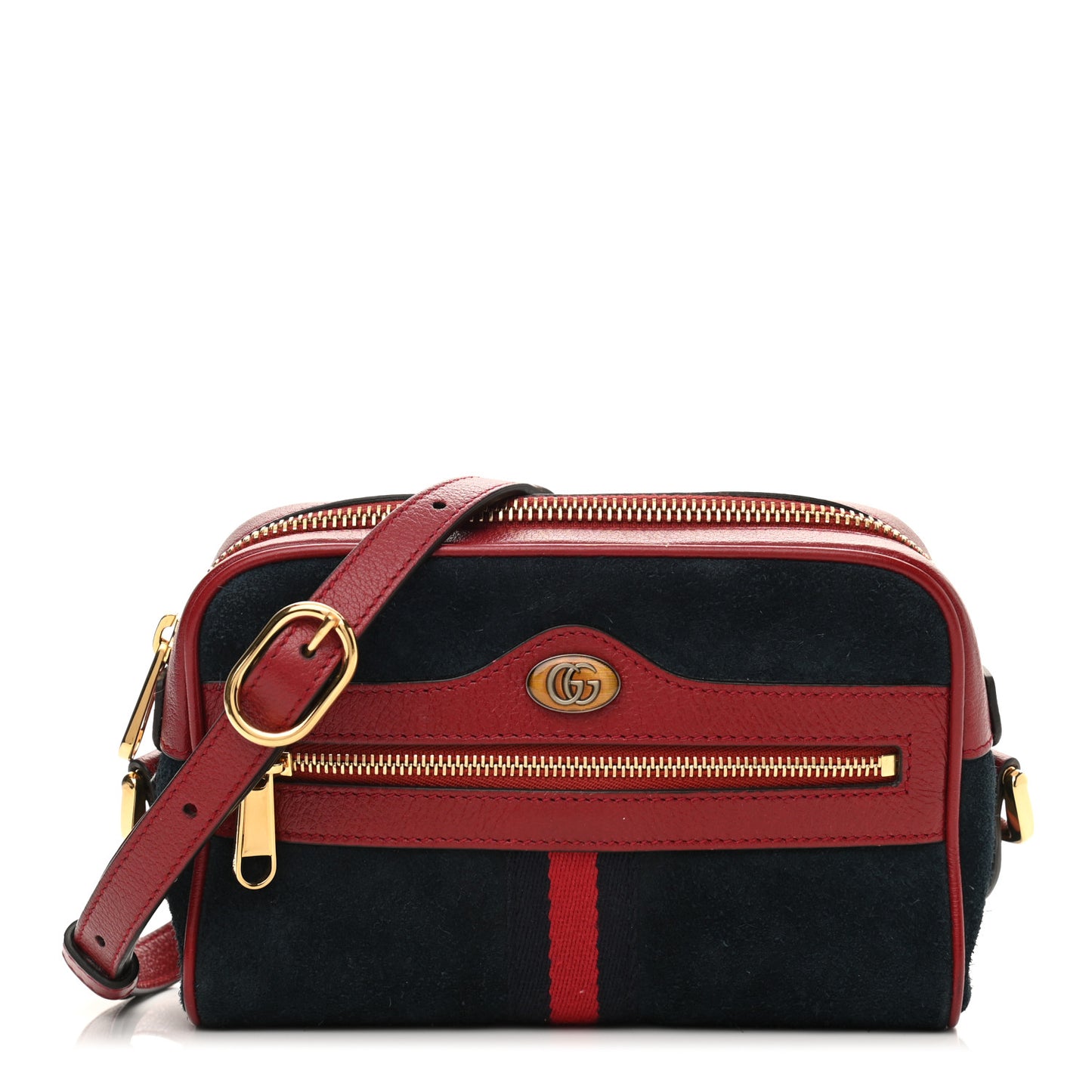 Suede Calfskin Web Mini Ophidia Shoulder Bag New Blue Romantic Cherry