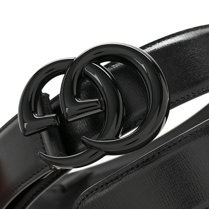 Gucci Azalea Calfskin Enamel Monochrome Double G 40mm Belt 90 36 Black 6 of 7