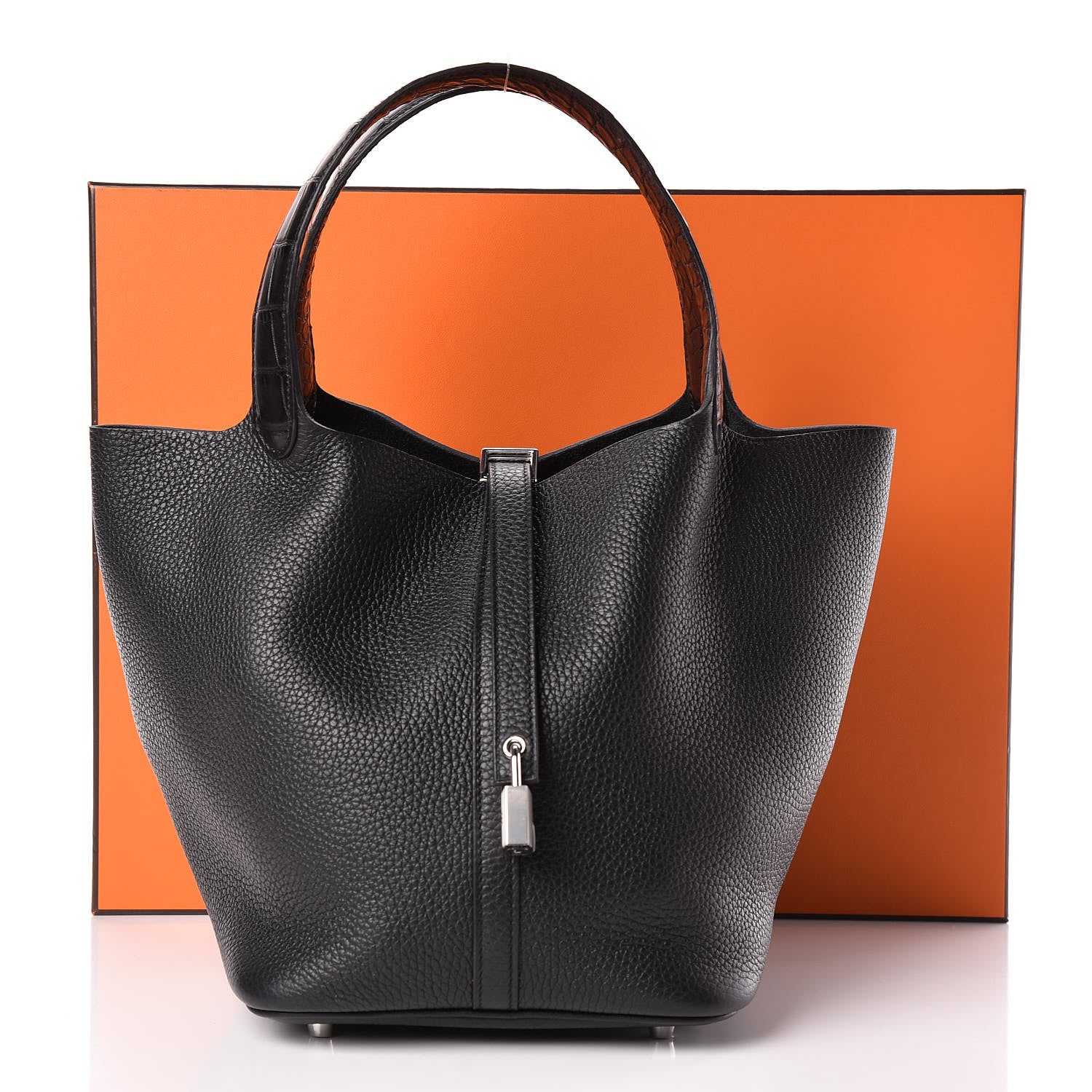 Hermes Taurillon Clemence Matte Alligator Picotin Lock Touch 22 MM Black 10 of 10
