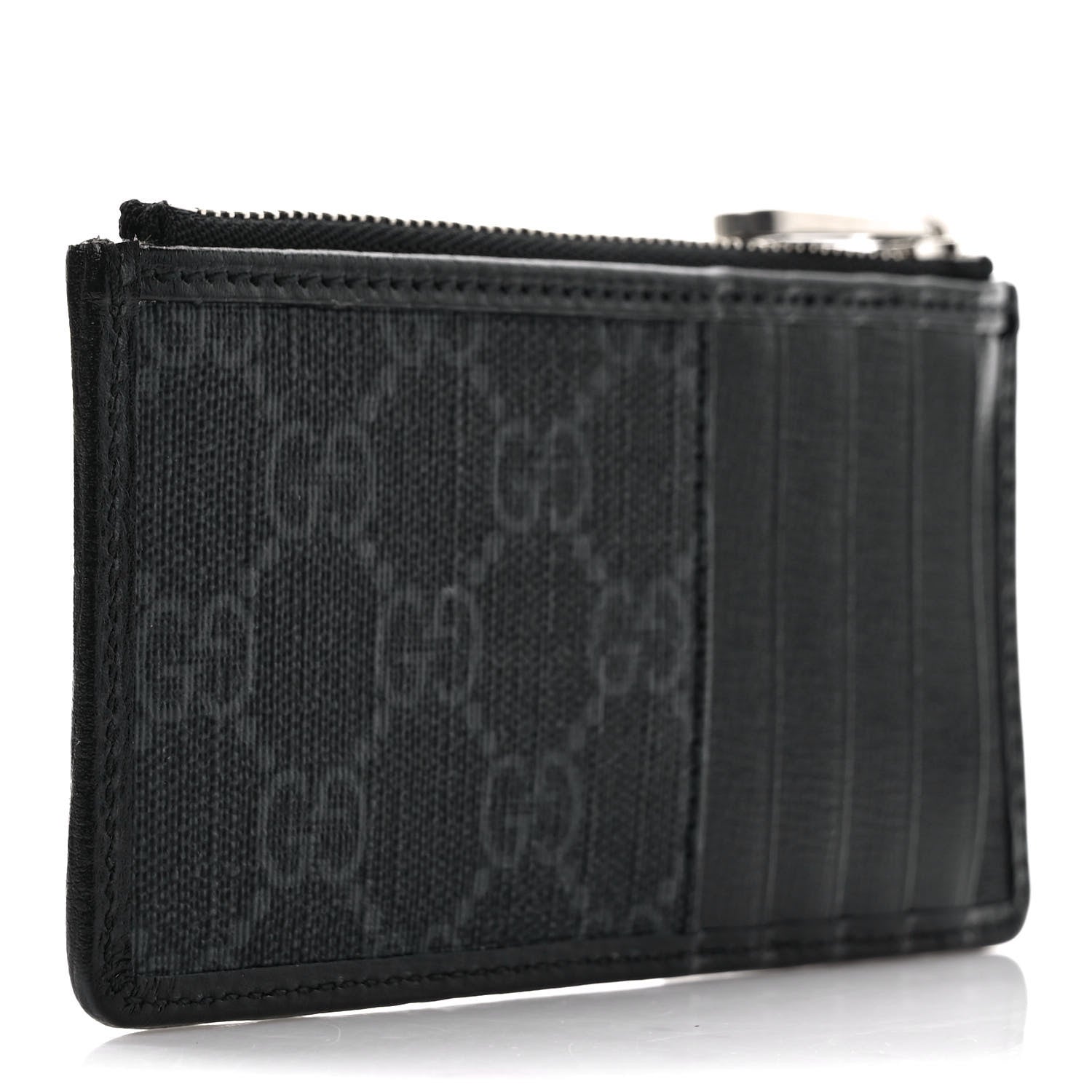 Gucci GG Supreme Monogram Azalea Calfskin Retro Interlocking G Coin Case Card Holder Black 3 of 7