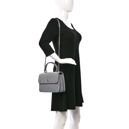 Chanel Lambskin Quilted Small Trendy CC Flap Dual Handle Bag Light Grey 2 of 10