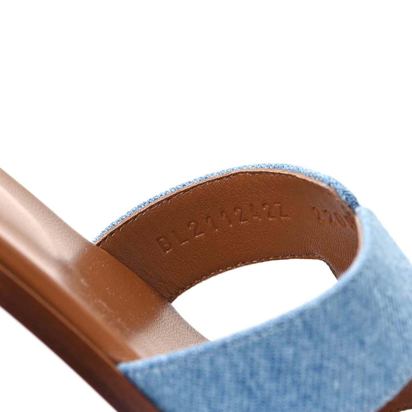 Denim Canvas Oran Sandals 41 Bleu Clair