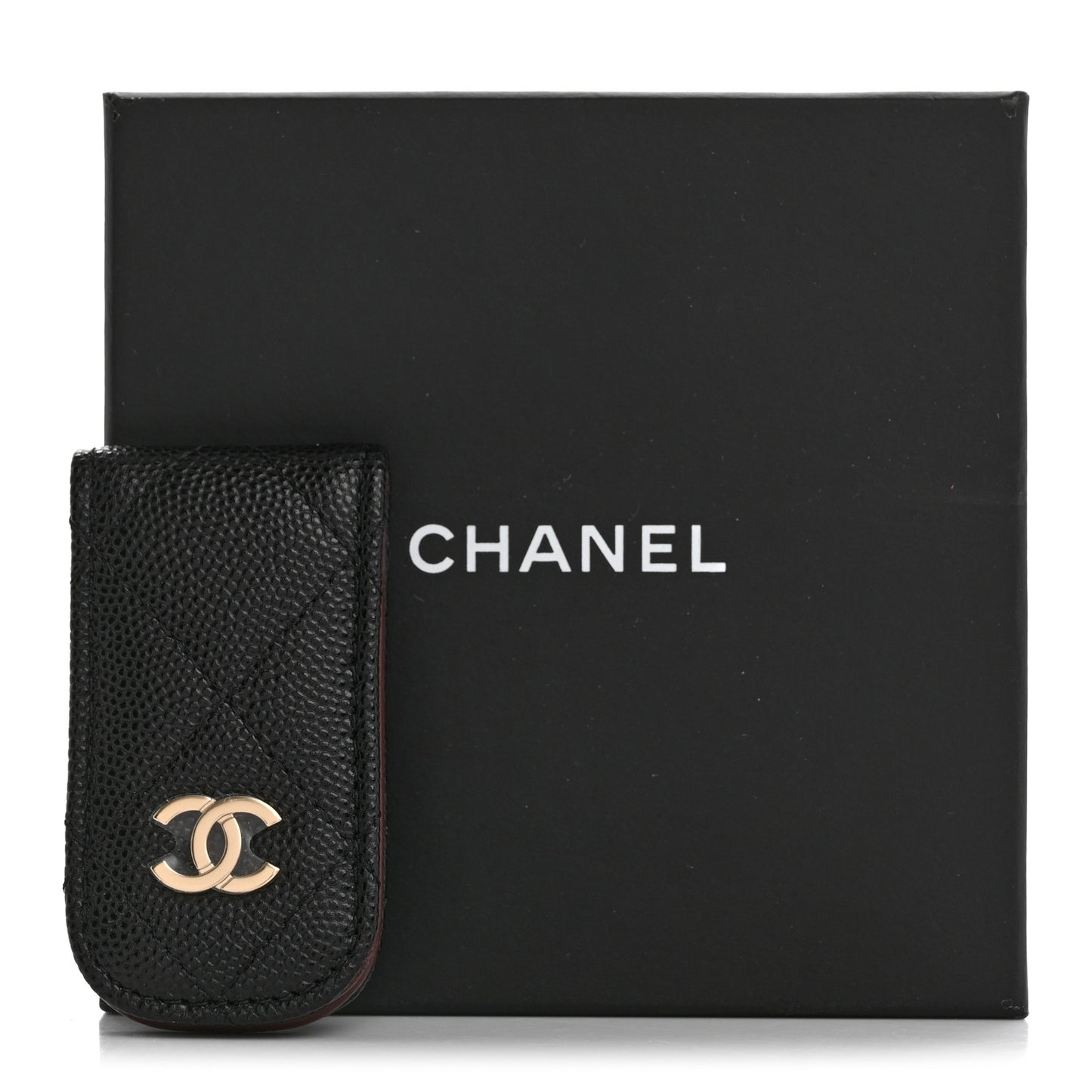 Caviar Quilted Money Clip Black