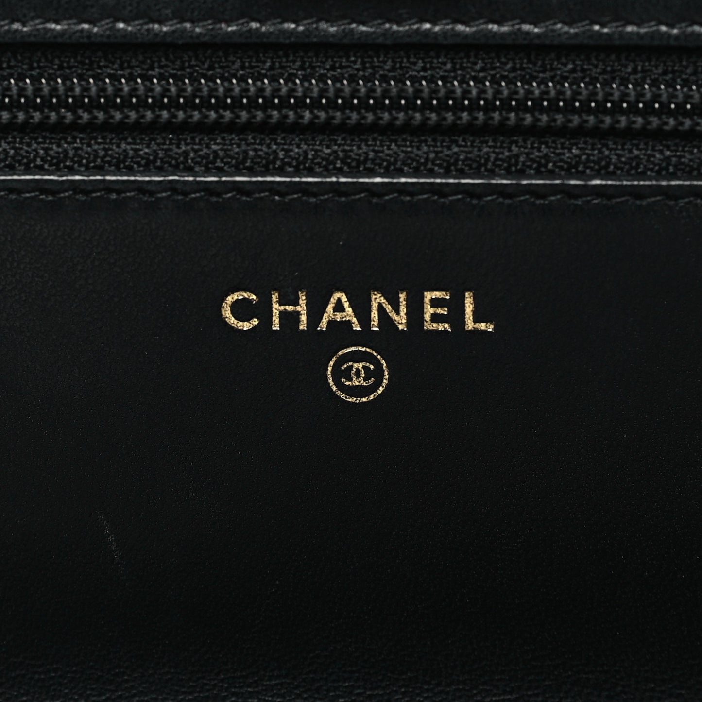 Lambskin Quilted Trendy CC Wallet On Chain WOC Black