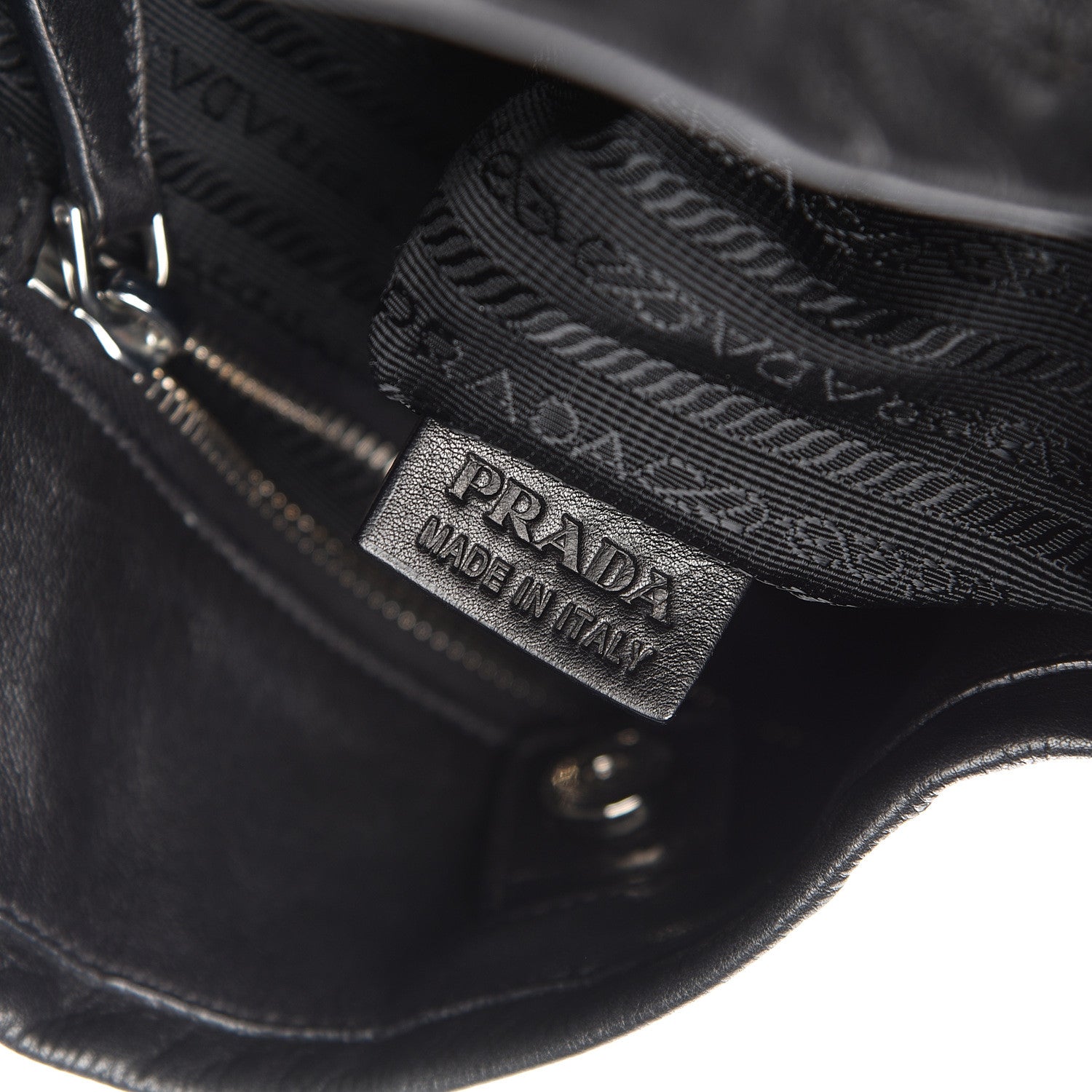 Prada Soft Calf Two Pocket Hobo Black 7 of 11