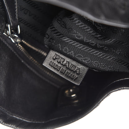 Prada Soft Calf Two Pocket Hobo Black 7 of 11