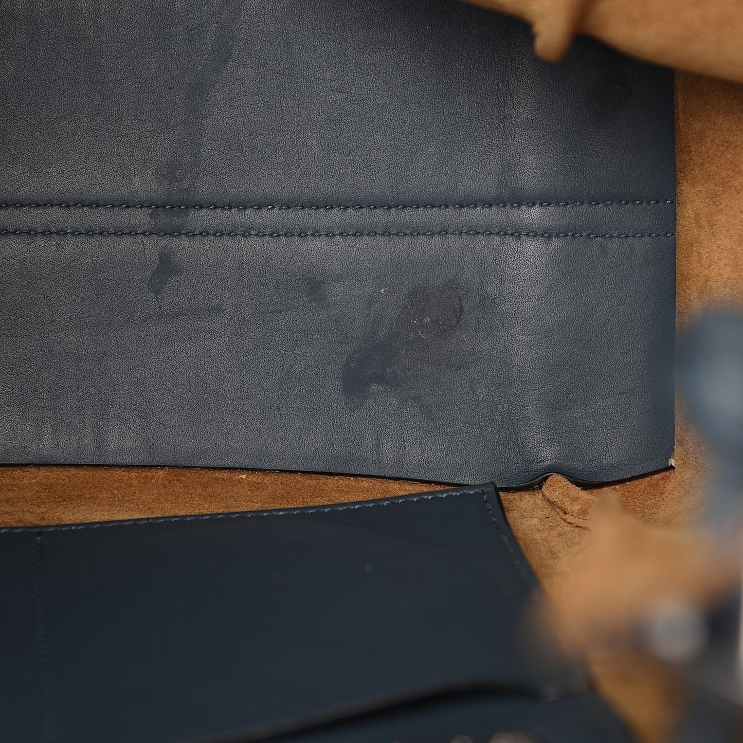 Calfskin Small Flamenco Knot Bag Indigo Tan
