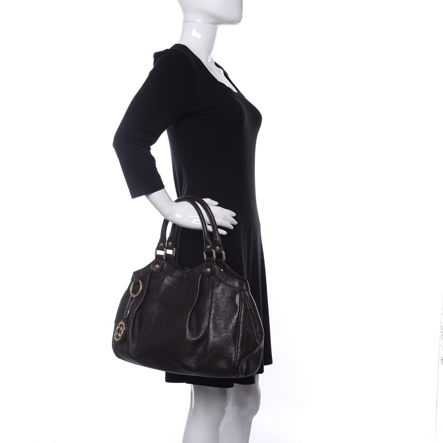 Guccissima Medium Sukey Tote Chocolate