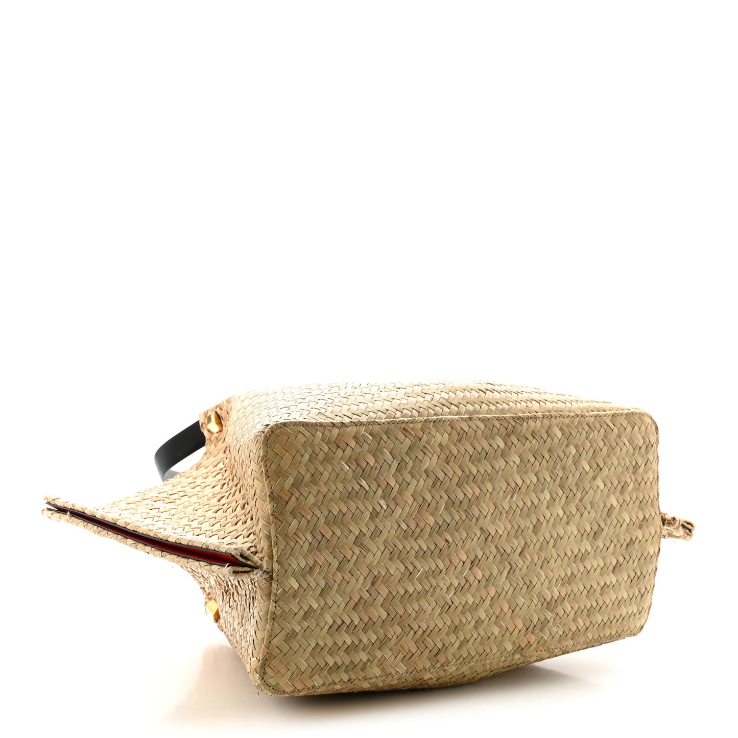 Raffia Medium Vlogo Escape Shopper Natural Black Rouge Natural Black Rouge