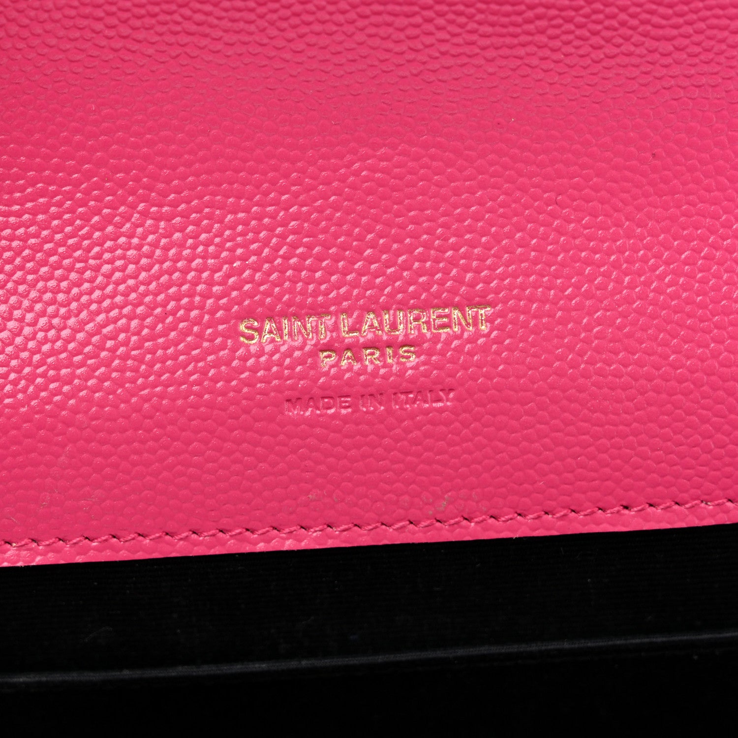 Saint Laurent Grain De Poudre Matelasse Chevron Monogram Envelope Clutch Fuchsia 6 of 11