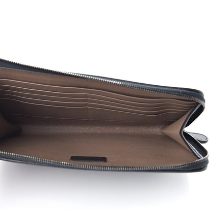 Bottega Veneta Nappa Intrecciato Flat Zip Pouch Navy Black 5 of 8
