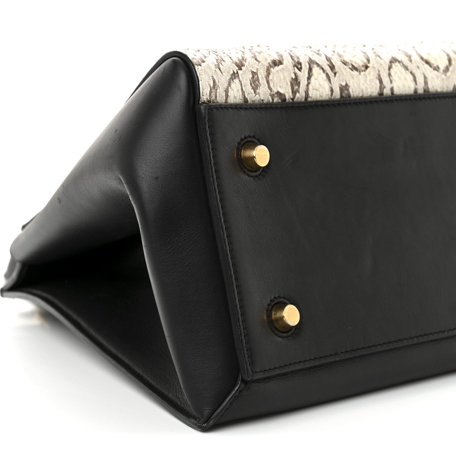 Celine Snakeskin Medium Edge Shoulder Bag Natural Black 9 of 12