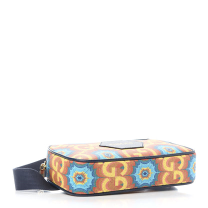 Gucci GG Supreme Kaleidoscope Calfskin Gucci 100 Script Logo Belt Bag 110 44 Blue Orange Multicolor Blue Agata 3 of 8