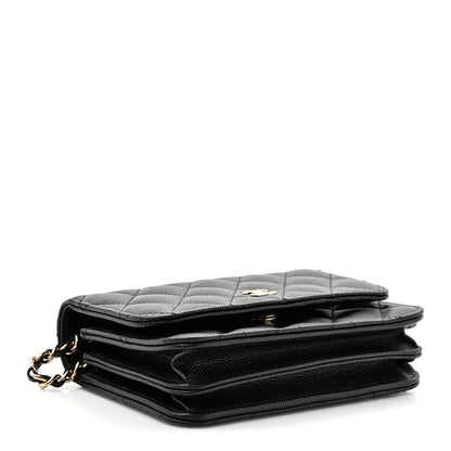 Chanel Caviar Quilted Mini Wallet On Chain WOC Black 4 of 12