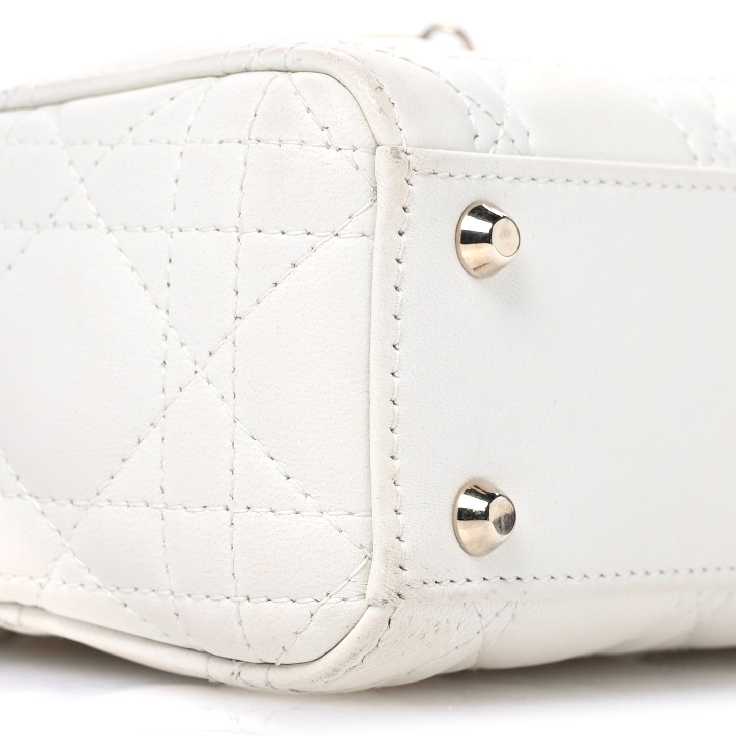 Lambskin Cannage Mini Lady Dior White