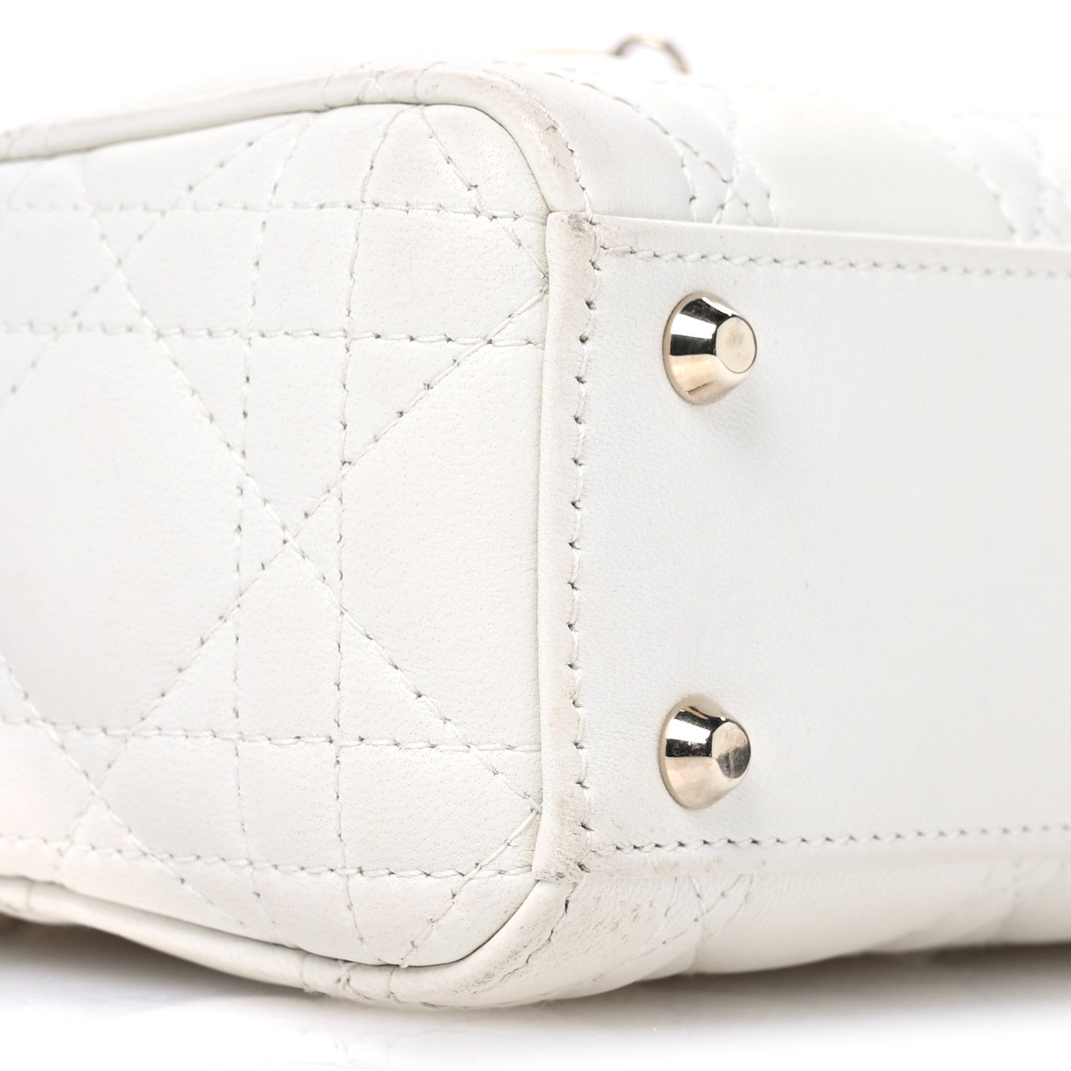 Christian Dior Lambskin Cannage Mini Lady Dior White 9 of 13