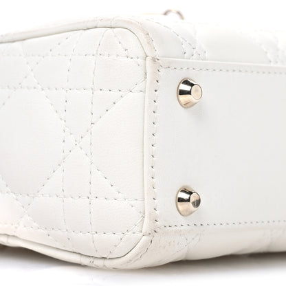 Christian Dior Lambskin Cannage Mini Lady Dior White 9 of 13