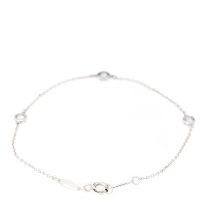 Tiffany Sterling Silver Aquamarine Elsa Peretti Color By The Yard 3 Station Bracelet 3 of 7