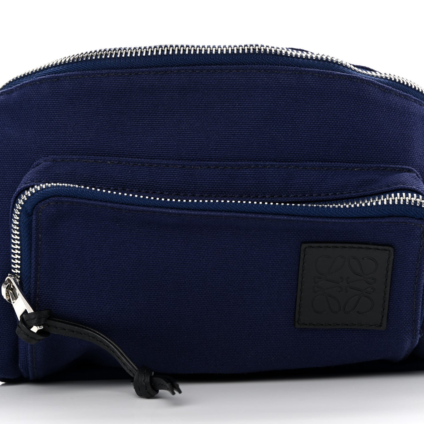 Canvas Front Pocket Logo Patch Bumbag Navy Blue