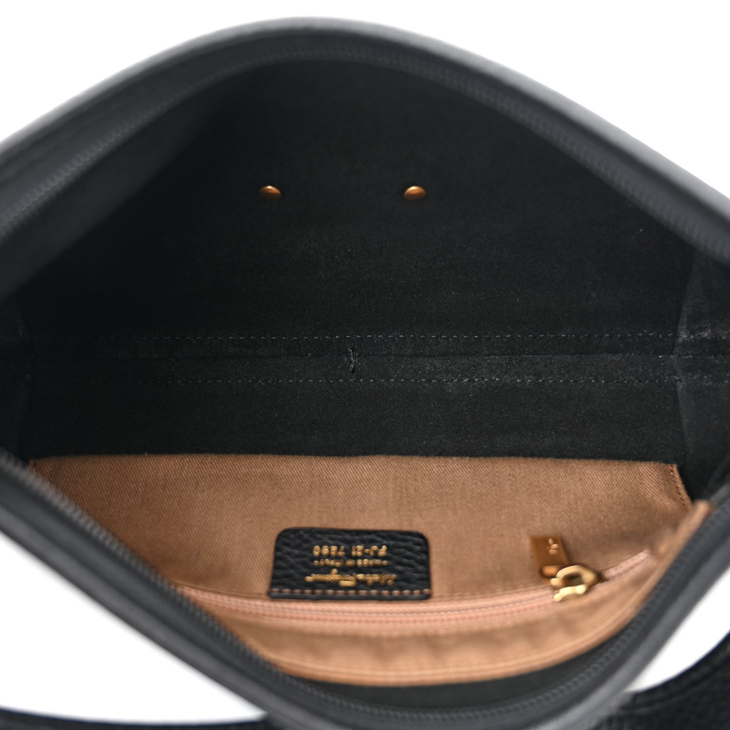 Pebbled Calfskin Suede Small Gancini Shoulder Bag