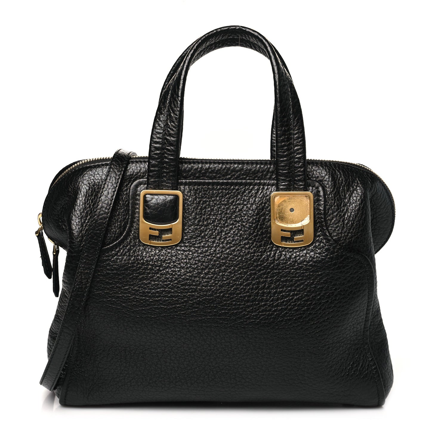 Pebbled Calfskin Small Chameleon Tote Black
