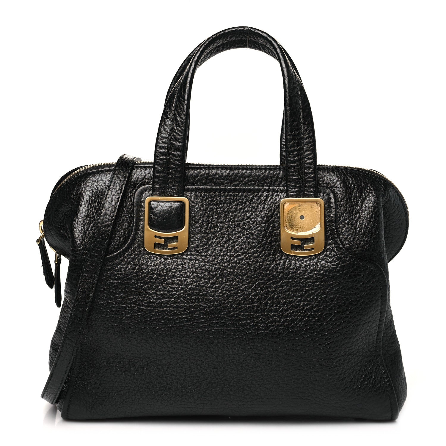 Fendi Pebbled Calfskin Small Chameleon Tote Black 1 of 11