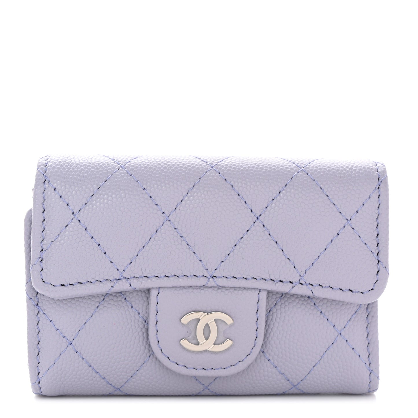 Caviar Quilted Classic 4 Key Holder Wallet Light Purple